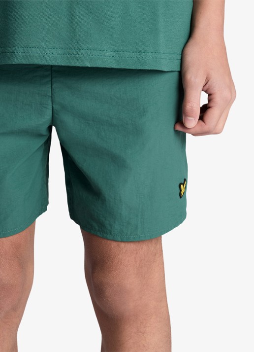 Lyle & Scott Zwemshorts met logoborduring - detail 2 groen