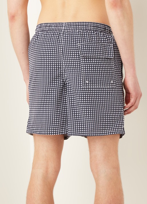 Lyle & Scott Zwemshorts met ruitdessin - achterkant 2 donkerblauw