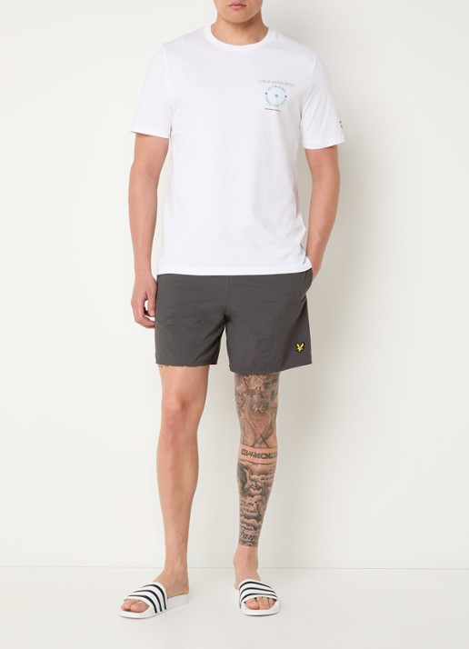 Lyle & Scott Zwemshorts met steekzakken en logo - voorkant 3 antraciet