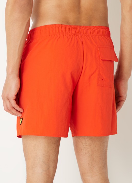 Lyle & Scott Zwemshorts met steekzakken en logo - achterkant orange