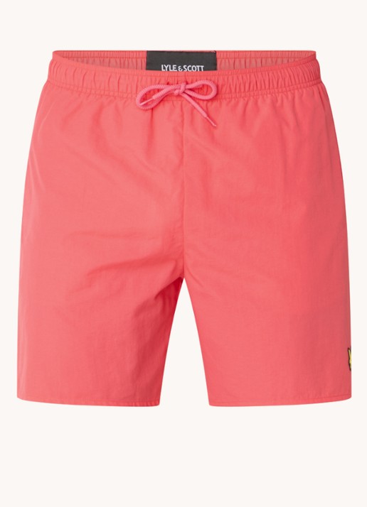 Lyle & Scott Zwemshorts met steekzakken en logo - voorkant 2 koraalroze