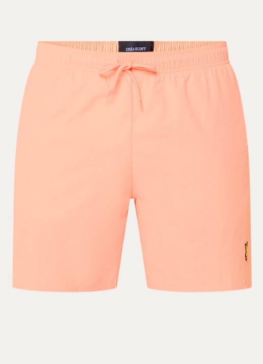 Lyle & Scott Zwemshorts met steekzakken en logo - voorkant 2 zalmroze