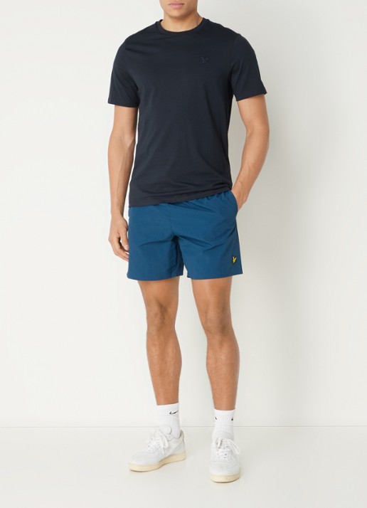 Lyle & Scott Zwemshorts met steekzakken en logo - voorkant 4 petrol