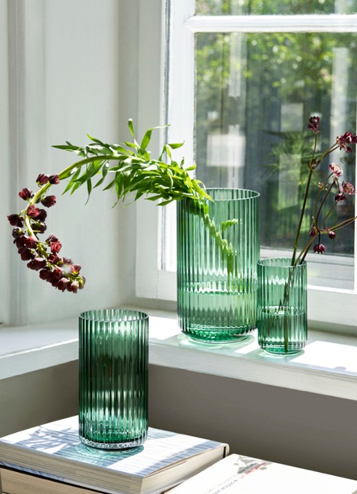 Lyngby Porcelaen Vaas 20,5 cm - voorkant 2 groen