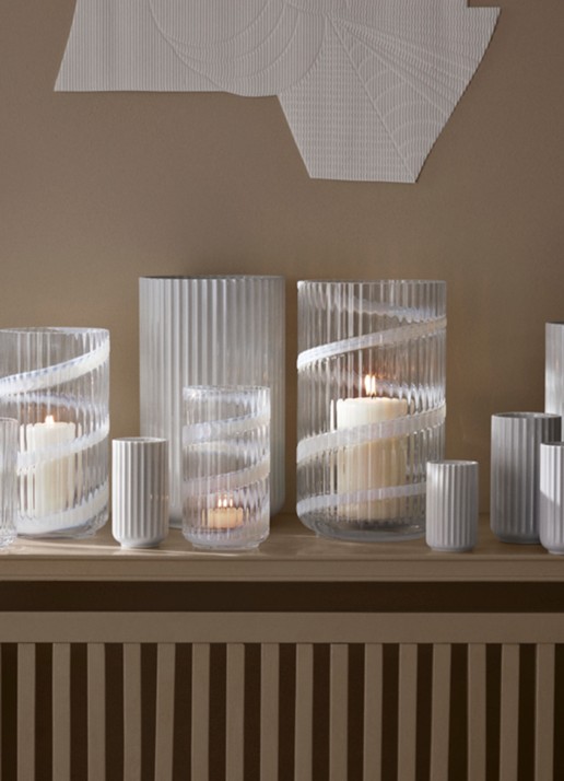 Lyngby Porcelaen Vaas 25 cm - detail 6 wit