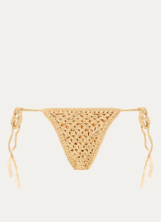 MAAJI Bikinislip met lurex - voorkant 2 goud