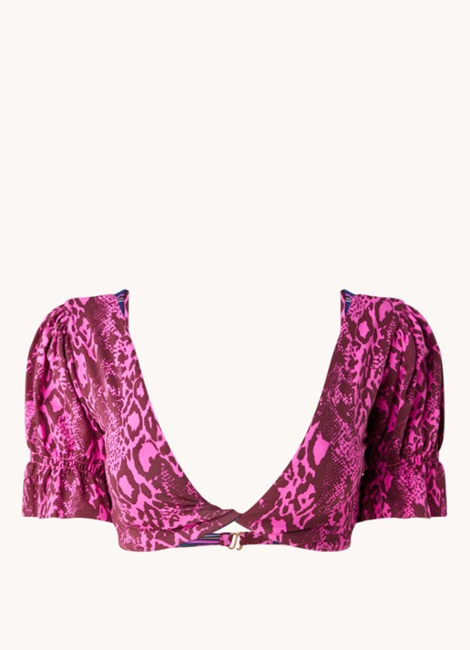 MAAJI Cherry Delirium Primrose voorgevormde bikinitop met print - voorkant 3 paars
