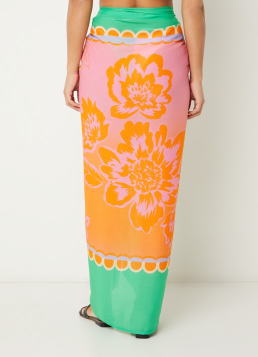MAAJI Floating Blooms pareo 155 cm x 125 cm - achterkant 4 groen