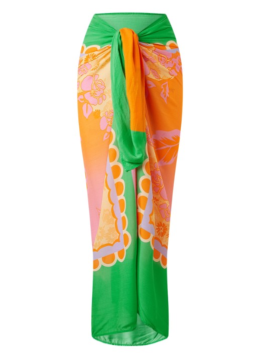 MAAJI Floating Blooms pareo 155 cm x 125 cm - voorkant 2 groen