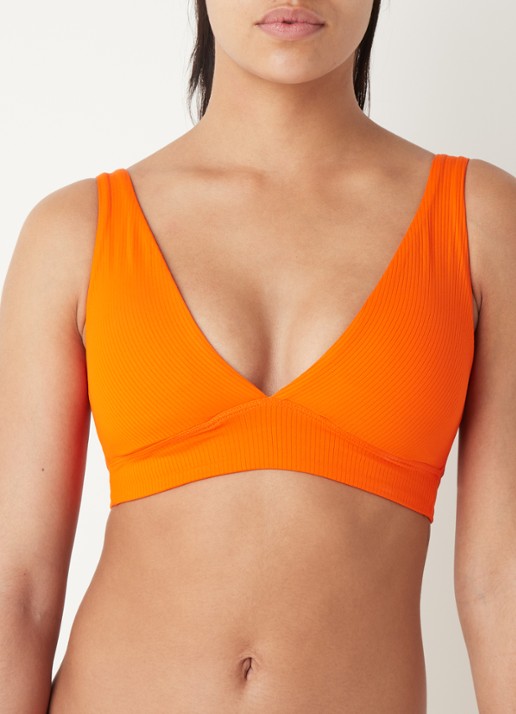MAAJI Ginger Orange Allure reversible voorgevormde triangel bikinitop - detail orange