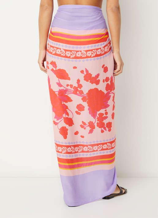 MAAJI Lavender Dream Island pareo met print 165 cm x 125 cm - achterkant lichtpaars