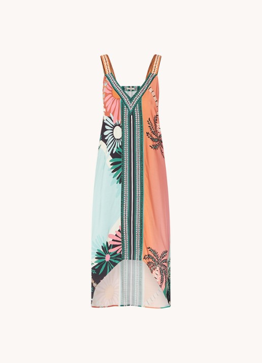 MAAJI Lowry maxi strandjurk met V-hals en print - voorkant 2 orange
