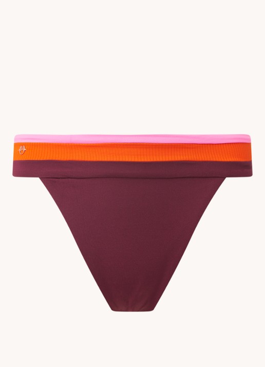 MAAJI Sienna Vintage Grape reversible high waisted bikinislip met print - voorkant 3 paars