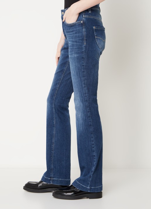 MAC Dream mid waist bootcut jeans met donkere wassing - detail 4 indigo