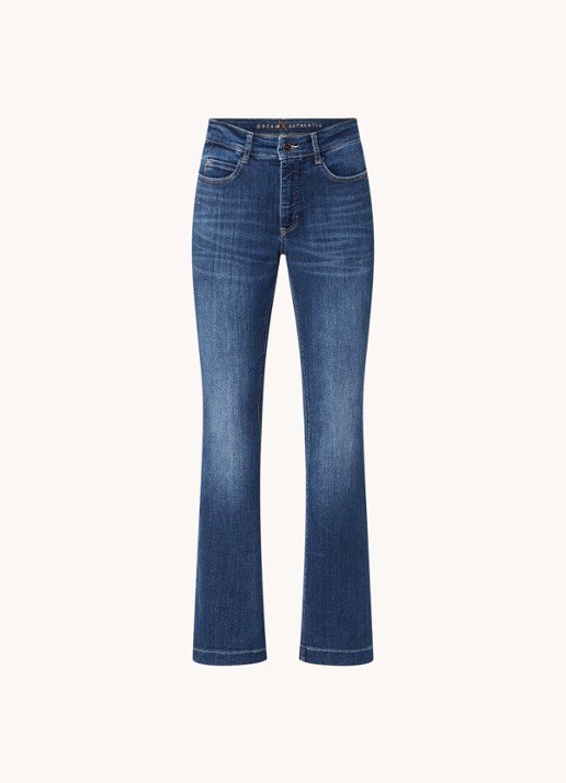 MAC Dream mid waist bootcut jeans met donkere wassing - voorkant indigo
