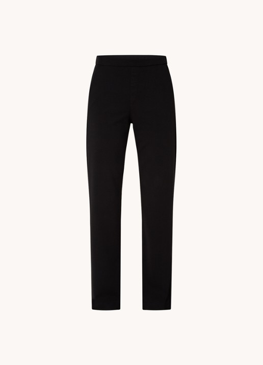 MAC Jeans Chiara straight fit pantalon met print  - voorkant 2 zwart