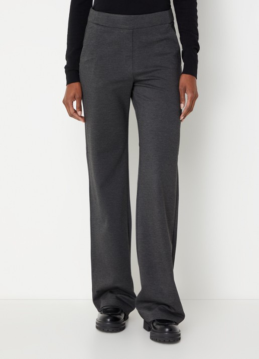 MAC Jeans Chiara straight fit pantalon met print  - detail antraciet