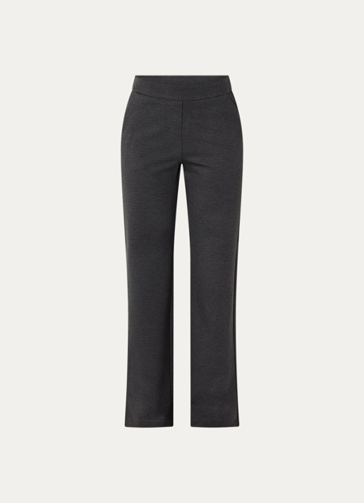 MAC Jeans Chiara straight fit pantalon met print  - voorkant 2 antraciet
