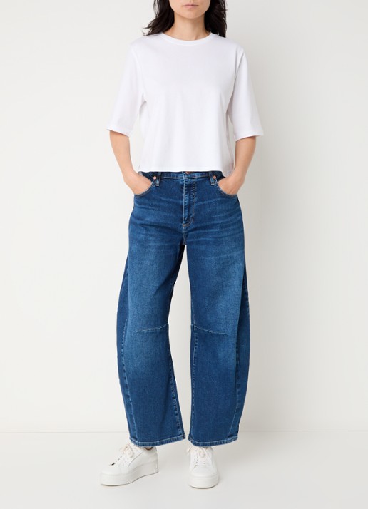 MAC Jeans Dakota high waist balloon fit jeans met steekzakken - voorkant 5 indigo