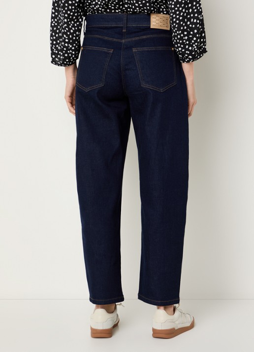 MAC Jeans Danni high waist tapered jeans met donkere wassing - achterkant donkerblauw