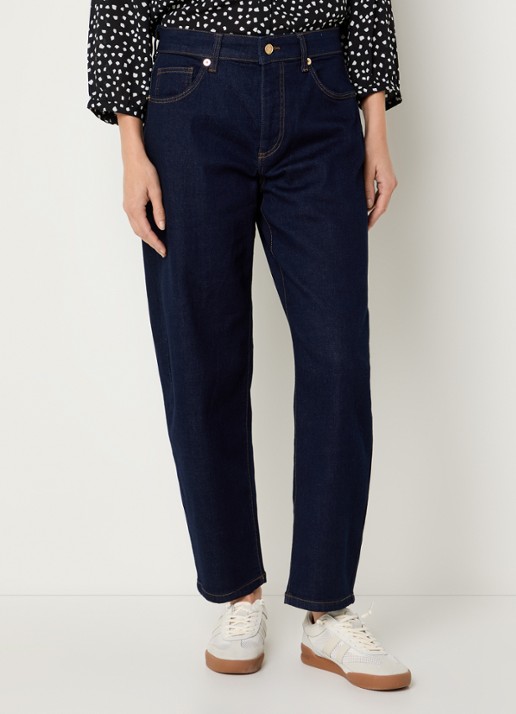 MAC Jeans Danni high waist tapered jeans met donkere wassing - detail 4 donkerblauw
