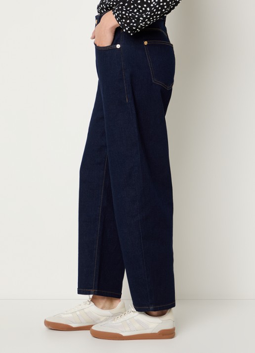 MAC Jeans Danni high waist tapered jeans met donkere wassing - detail 5 donkerblauw
