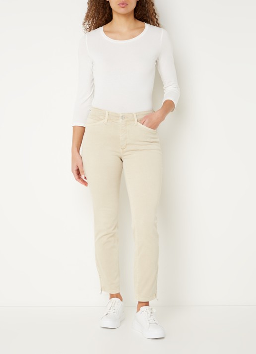 MAC Jeans Dream Chic mid waist slim fit jeans met gekleurde wassing - voorkant 4 beige