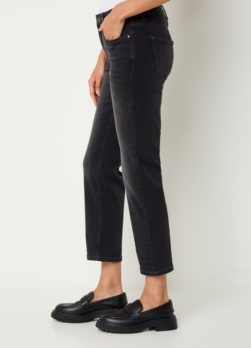 MAC Jeans Dream high waist cropped slim fit jeans met steekzakken - detail 5 donkergrijs