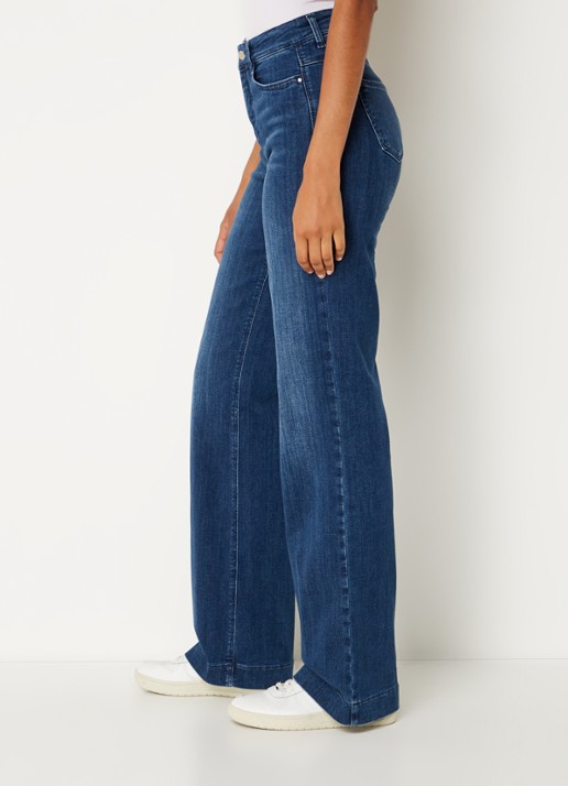 MAC Jeans Dream high waist wide leg jeans met steekzakken - detail 4 indigo
