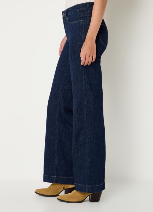 MAC Jeans Dream high waist wide leg jeans met steekzakken - detail 3 donkerblauw