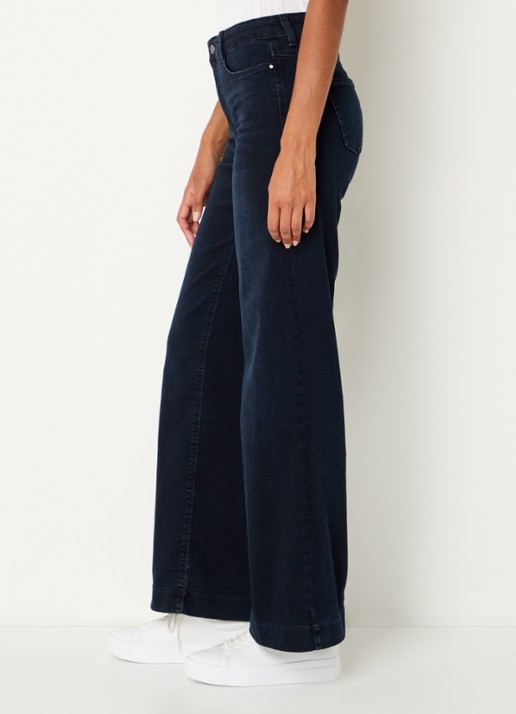 MAC Jeans Dream high waist wide leg jeans met steekzakken - detail 3 royalblauw