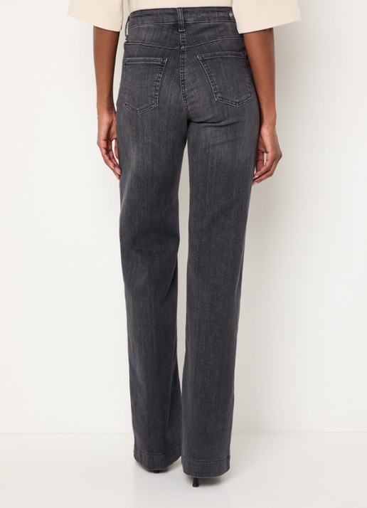MAC Jeans Dream high waist wide leg jeans met steekzakken - achterkant 5 antraciet