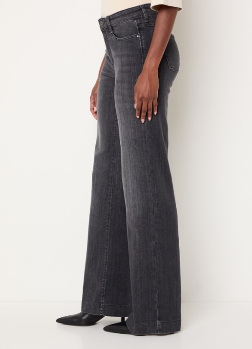 MAC Jeans Dream high waist wide leg jeans met steekzakken - detail 4 antraciet