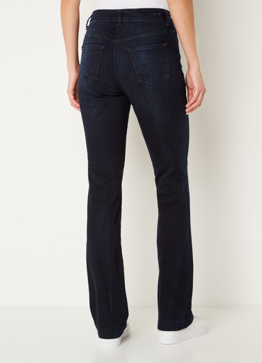 MAC Jeans Dream mid waist flared jeans met stretch - achterkant donkerblauw