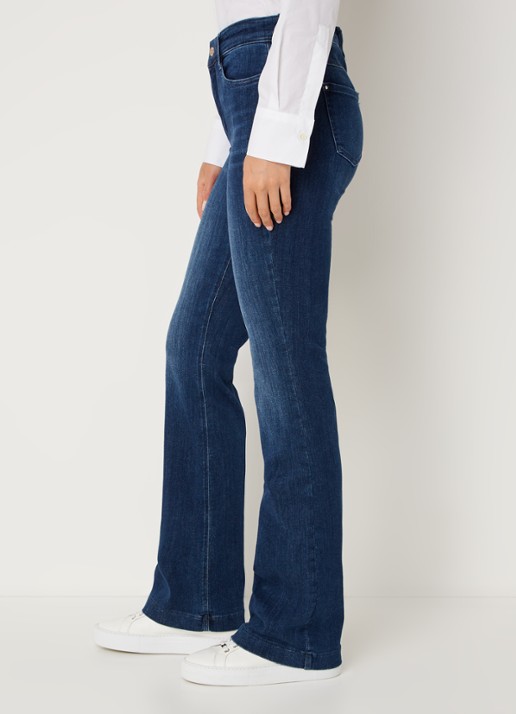 MAC Jeans Dream mid waist flared jeans met stretch - detail 2 indigo