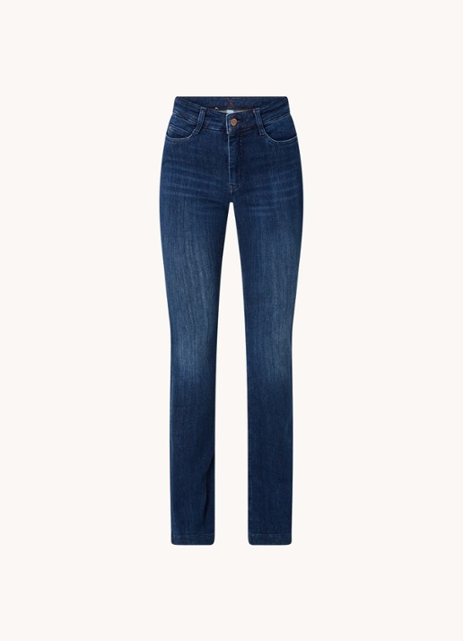 MAC Jeans Dream mid waist flared jeans met stretch - voorkant 4 indigo