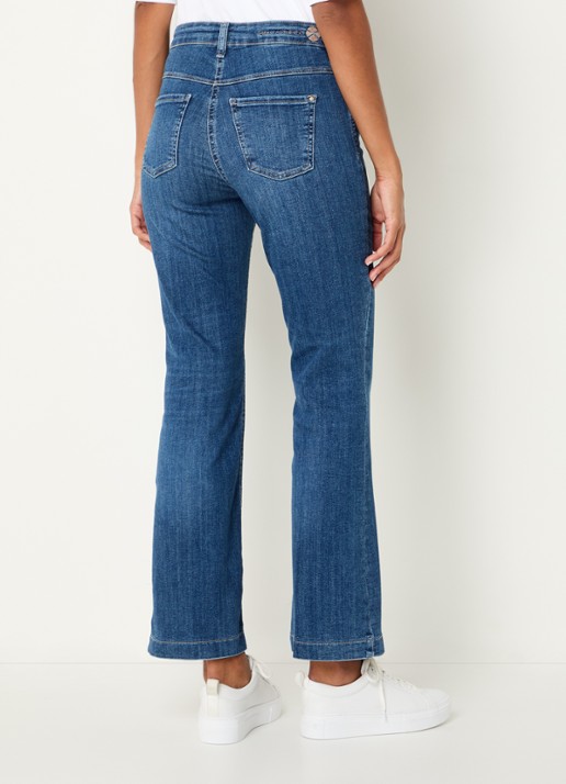 MAC Jeans Dream mid waist flared jeans met stretch - achterkant lichtblauw