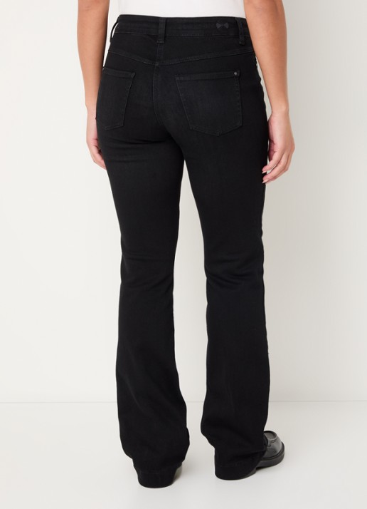 MAC Jeans Dream mid waist flared jeans met stretch - achterkant 5 grijsmele