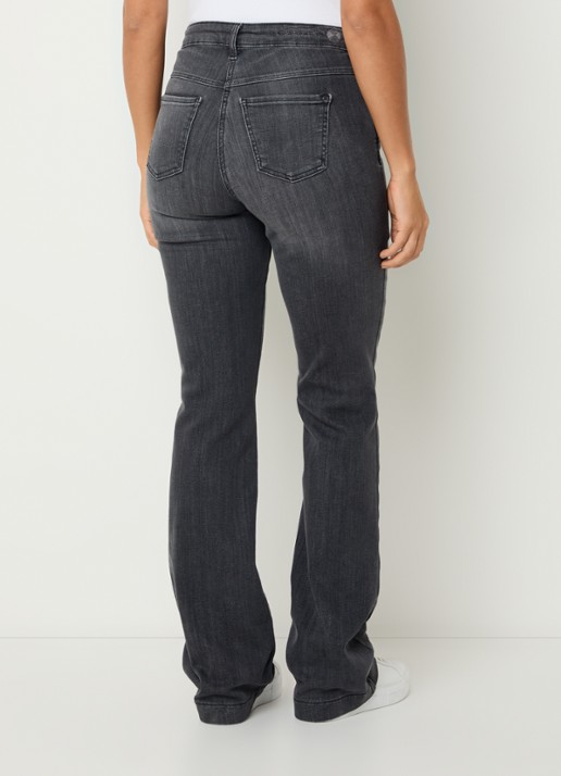 MAC Jeans Dream mid waist flared jeans met stretch - achterkant 3 antraciet