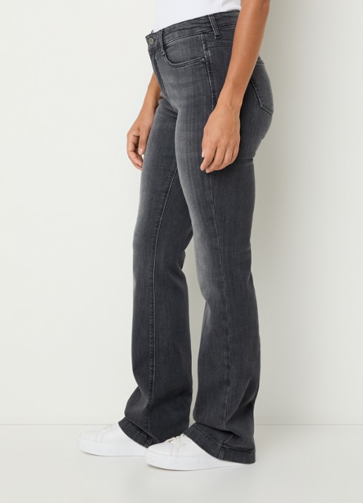 MAC Jeans Dream mid waist flared jeans met stretch - detail 5 antraciet
