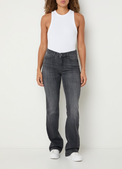 MAC Jeans Dream mid waist flared jeans met stretch - voorkant 2 antraciet