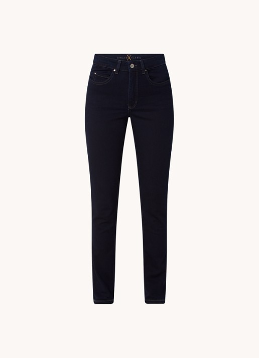 MAC Jeans Dream mid waist skinny jeans met stretch - voorkant 4 donkerblauw
