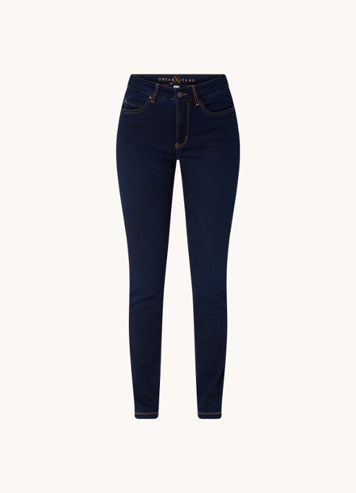 MAC Jeans Dream mid waist skinny jeans met stretch - voorkant indigo