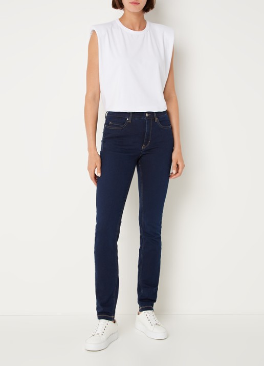 MAC Jeans Dream mid waist skinny jeans met stretch - voorkant 2 indigo