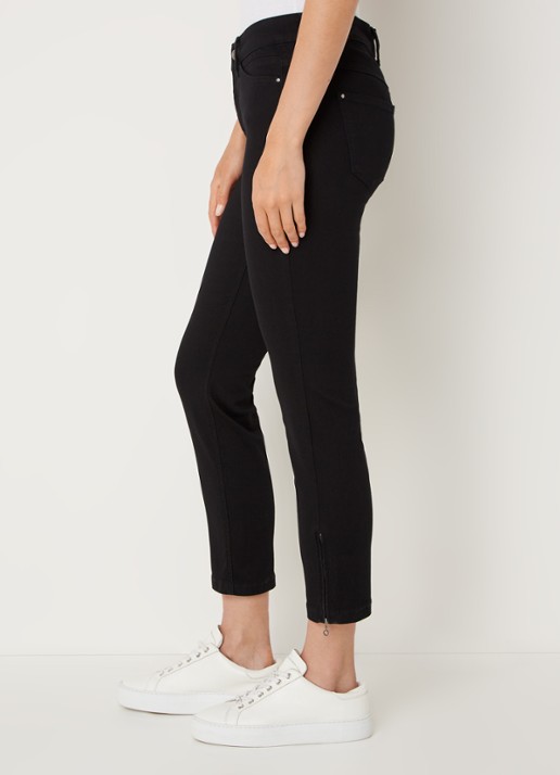 MAC Jeans Dream mid waist slim fit cropped jeans met ritsdetail - detail 3 zwart