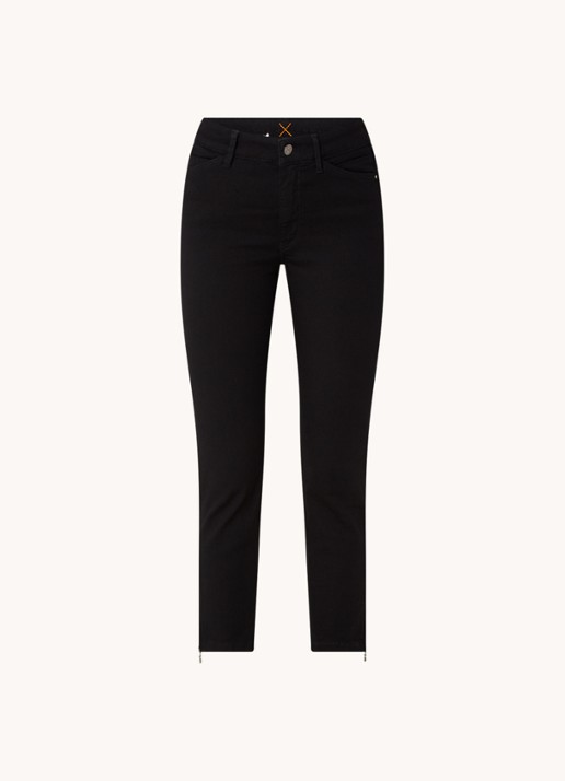 MAC Jeans Dream mid waist slim fit cropped jeans met ritsdetail - voorkant 4 zwart