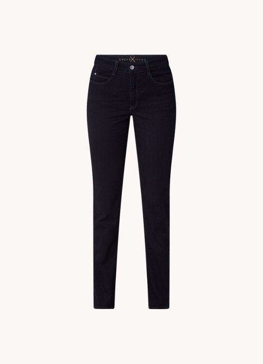 MAC Jeans Dream mid waist slim fit jeans met stretch  - voorkant donkerblauw