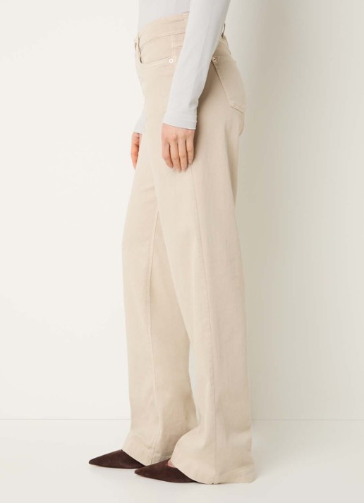 MAC Jeans Dream mid waist wide leg jeans met steekzakken - detail 3 beige