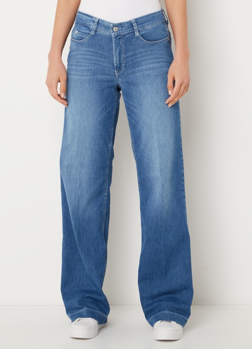 MAC Jeans Dream Wide high waist wide leg jeans met stretch - detail 2 indigo