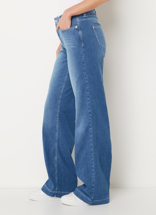 MAC Jeans Dream Wide high waist wide leg jeans met stretch - detail 3 indigo